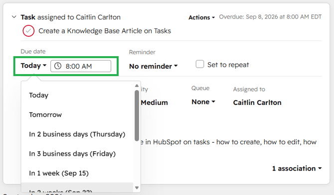 change due date task